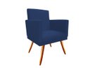 Ver imagem 2 de Poltrona Decorativa Nina Suede Azul Marinho Pés Madeira Ms Decor