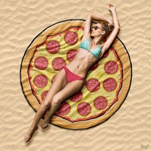 Toalha de Praia estilo Canga Pizza Pepperoni