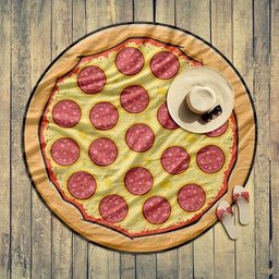 Toalha de Praia estilo Canga Pizza Pepperoni - 2
