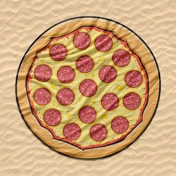 Toalha de Praia estilo Canga Pizza Pepperoni - 3