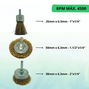 Ver imagem 4 de Jogo 3 Escovas de Aço Circulares Rotativas para Furadeira Bomvink