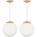 Ver imagem 1 de Kit 2 Pendentes Orby Bola Globo Grande 23 cm New Cobre