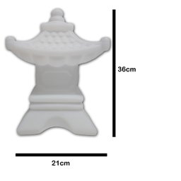 Luminária Lanterna Japonesa Toro Abajur Templo Japonês Branca - 4