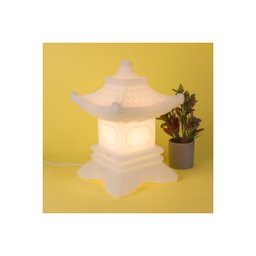 Luminária Lanterna Japonesa Toro Abajur Templo Japonês Branca - 2