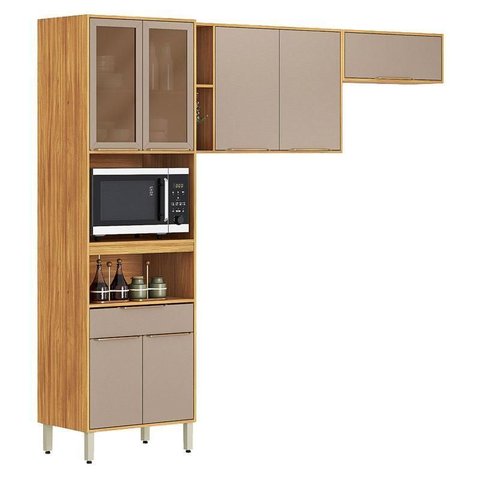 Cozinha Modulada Plena 3 Peças Cinamon Nude Prime Tx - Demóbile