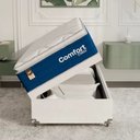 Ver imagem 6 de Cama Box Baú Solteiro + Colchão Comfort Class Pillow Top Azul/suede Branco