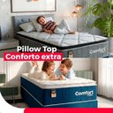 Ver imagem 2 de Cama Box Baú Solteiro + Colchão Comfort Class Pillow Top Azul/suede Branco