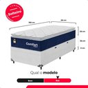 Ver imagem 4 de Cama Box Baú Solteiro + Colchão Comfort Class Pillow Top Azul/suede Branco