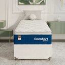 Ver mais imagens de Cama Box Baú Solteiro + Colchão Comfort Class Pillow Top Azul/suede Branco