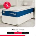 Ver imagem 5 de Cama Box Baú Solteiro + Colchão Comfort Class Pillow Top Azul/suede Branco