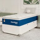 Ver imagem 7 de Cama Box Baú Solteiro + Colchão Comfort Class Pillow Top Azul/suede Branco