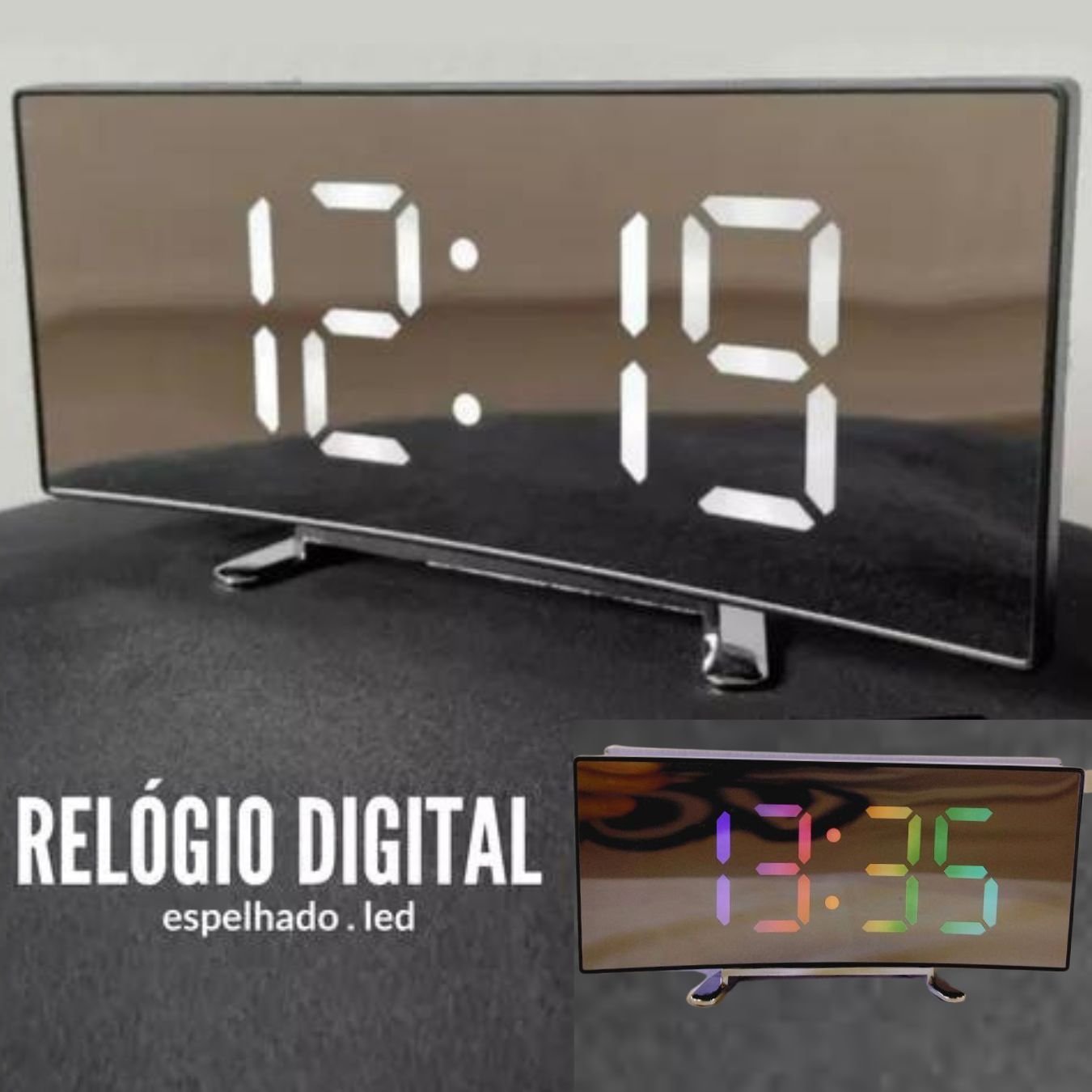 Relogio Cubo De Mesa Digital Despertador Led A Pilha ou USB - 2