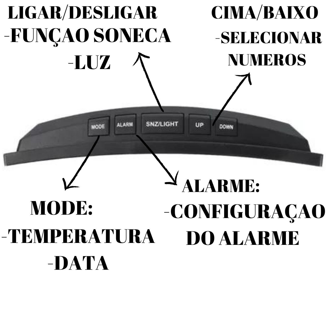 Relogio Cubo De Mesa Digital Despertador Led A Pilha ou USB - 5