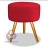 Puff Redondo Pés Palito Vermelho SMF DECOR - 1