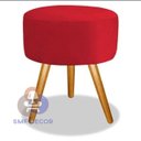 Ver imagem 1 de Puff Redondo Pés Palito Vermelho SMF DECOR