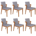 Ver imagem 1 de Conjunto 6 Cadeiras Estofadas Luna Cinza Escuro