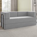 Ver imagem 2 de Sofa Cama Modular 2 Lugares 180 Cm Monaco Linho Cinza Vconcept Cinza