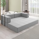Ver imagem 3 de Sofa Cama Modular 2 Lugares 180 Cm Monaco Linho Cinza Vconcept Cinza