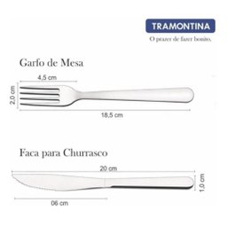 Jogo de Talheres Búzios Aço 24 Pçs Inox Faqueiro Tramontina - 4