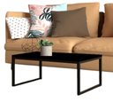 Ver imagem 2 de Mesa Centro Sala Pés de Ferro Industrial 80x40 Tampo Mdf Preto Carmin