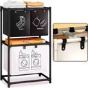 Ver imagem 2 de Cesto Triplo Organizador Roupas Sujas Estante Lavanderia