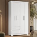 Ver imagem 1 de Guarda Roupa Casal 103cm 4 Portas Lipion Flex Branco/Titanium/Rosa/Azul a02 - Mpozenato