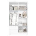 Ver mais imagens de Guarda Roupa Casal 103cm 4 Portas Lipion Flex Branco/Titanium/Rosa/Azul a02 - Mpozenato