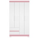 Ver imagem 5 de Guarda Roupa Casal 103cm 4 Portas Lipion Flex Branco/Titanium/Rosa/Azul a02 - Mpozenato