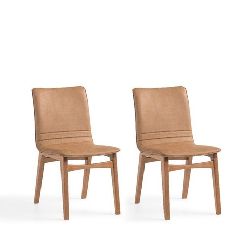 Conjunto 2 Cadeiras para Sala de Jantar Sônia Marrom/Nogueira