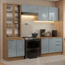 Ver imagem 1 de Armário de Cozinha Completa 270cm Rustic/cinza Lux Madesa 04