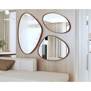 Espelho Decorativo Orgânico com Moldura:kit