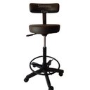 Ver imagem 1 de Cadeira Mocho Caixa Alta Podologo com Aro e Base de Rodízio Corano Preto