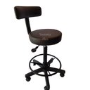 Ver imagem 2 de Cadeira Mocho Caixa Alta Podologo com Aro e Base de Rodízio Corano Preto