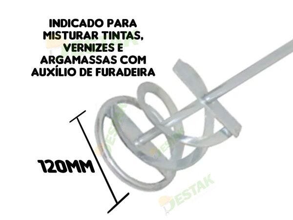 Misturador de Areia Cascalho Tinta 120 x 600mm, encaixe sds plus mtx - 2