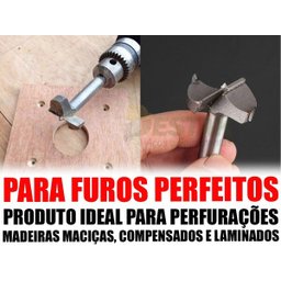 Broca Bailarina Fura Madeira Em Círculo Ajustável + 5 Fresa - 5