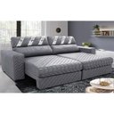 Ver imagem 1 de Sofá Retrátil e Reclinável 2,15m Molas Ensacadas Cama inBox Silver Style Thermo Gel Linho Cinza