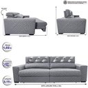 Ver imagem 2 de Sofá Retrátil e Reclinável 2,15m Molas Ensacadas Cama inBox Silver Style Thermo Gel Linho Cinza