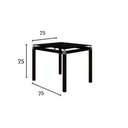 Ver imagem 2 de Conjunto Mesa de Jantar Malva 4 Lugares Tampo de Vidro 75cm Preto Assento Cedro Combo Stock