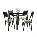 Ver imagem 1 de Conjunto Mesa de Jantar Malva 4 Lugares Tampo de Vidro 75cm Preto Assento Cedro Combo Stock