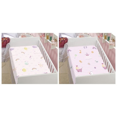 Kit 2 Mantas Bebê Menina Dyuri Não Alérgico Jolitex