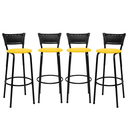 Ver imagem 1 de Kit 4 Banquetas para Bancada Banco Alto Junco Preto Balcão Cozinha Gourmet Bar Área de Lazer Piscina