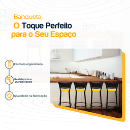 Kit 4 Banquetas para Bancada Banco Alto Junco Preto Balcão Cozinha Gourmet Bar Área de Lazer Piscina - 3