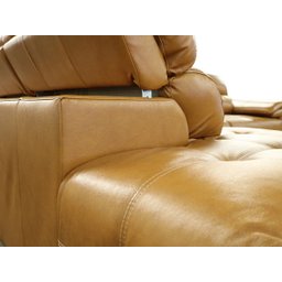 Sofá Retrátil e Reclinável de Couro Filipinas Canto com Chaise Direita 1,36 M - Caramelo - 8