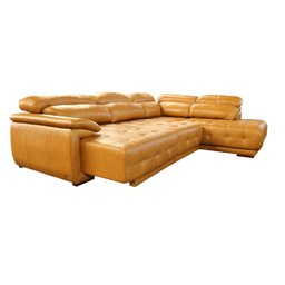 Sofá Retrátil e Reclinável de Couro Filipinas Canto com Chaise Direita 1,36 M - Caramelo - 6