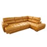 Sofá Retrátil e Reclinável de Couro Filipinas Canto com Chaise Direita 1,36 M - Caramelo - 5