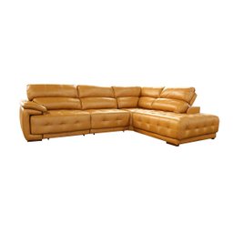 Sofá Retrátil e Reclinável de Couro Filipinas Canto com Chaise Direita 1,36 M - Caramelo - 1