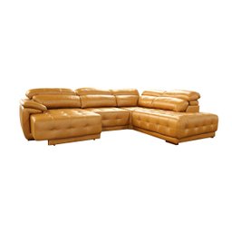 Sofá Retrátil e Reclinável de Couro Filipinas Canto com Chaise Direita 1,36 M - Caramelo - 4