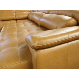 Sofá Retrátil e Reclinável de Couro Filipinas Canto com Chaise Direita 1,36 M - Caramelo - 9