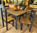 Ver imagem 5 de Conjunto Mesa de Jantar 100x70 Rústica com 4 Cadeiras em Madeira Maciça Preto/Mel - Mb Móveis