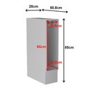 Ver imagem 3 de Balcão de Cozinha 20 cm com Porta Toalha e Rodapé Branco - Tecno Mobili